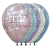 GLOBO LATEX REDONDO INFINITY® FELIZ CUMPLEAÑOS MARIPOSAS ENCANTADAS SILK SURTIDO