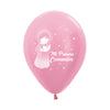 SATIN PINK MY FIRST COMMUNION INFINITY® ROUND LATEX BALLOONS