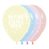 FASHION ASSORTED PASTEL PASTEL FESTIVAL HAPPY BIRTHDAY INFINITY® ROUND LATEX BALLOONS