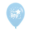 PASTEL MATTE BLUE 2-SIDED IT'S A BOY ROUND LATEX BALLOONS