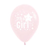 PASTEL MATTE PINK 2-SIDED IT'S A GIRL ROUND LATEX BALLOONS