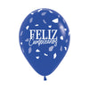 GLOBO LATEX REDONDO INFINITY® FELIZ CUMPLEAÑOS TERRAZO AZUL FASHION SURTIDO