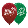 FASHION ASSORTED HAPPY SANTA CHRISTMAS INFINITY® ROUND LATEX BALLOONS