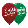FASHION ASSORTED HAPPY SANTA MERRY CHRISTMAS INFINITY® ROUND LATEX BALLOONS