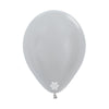 GLOBO LATEX REDONDO SATIN PLATA