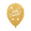 METAL GOLD FLASH FELIZ CUMPLEAÑOS INFINITY® ROUND LATEX BALLOONS