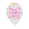 FASHION TRANSPARENT NEON SPLASH FELIZ CUMPLEAÑOS INFINITY® ROUND LATEX BALLOONS