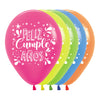 NEON ASSORTED SPLASH FELIZ CUMPLEAÑOS 2 CARAS ROUND LATEX BALLOONS
