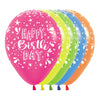 NEON ASSORTED NEON SPLASH HAPPY BIRTHDAY INFINITY® ROUND LATEX BALLOONS