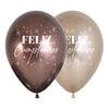 REFLEX ASSORTED SPARKS FELIZ CUMPLEAÑOS 2-SIDED PRINT ROUND LATEX BALLOONS