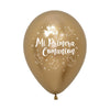 REFLEX GOLD DOVES MY FIRST COMMUNION 2-SIDED PRINT ROUND LATEX BALLOONS