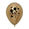 GLOBO LATEX REDONDO 2 CARAS MICKEY REFLEX DORADO