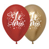 REFLEX ASSORTED SHINY TE AMO 2-SIDED ROUND LATEX BALLOONS