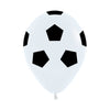 FASHION WHITE SOCCER BALL INFINITY® ROUND LATEX BALLOONS