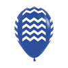 FASHION ROYAL BLUE CHEVRON INFINITY® ROUND LATEX BALLOONS
