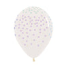 FASHION TRANSPARENT MULTICOLOR PASTEL CONFETTI INFINITY® ROUND LATEX BALLOONS