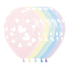GLOBO LATEX REDONDO INFINITY® CORAZONES SURTIDOS PASTEL MATE SURTIDO