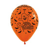 GLOBO LATEX REDONDO INFINITY® HALLOWEEN NOCHE FASHION NARANJA