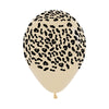 FASHION WHITE SAND LEOPARD INFINITY® ROUND LATEX BALLOONS