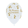 FASHION WHITE DOVES MY FIRST COMMUNION INFINITY® ROUND LATEX BALLOONS