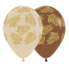 FASHION ASSORTED GOLD FROSTED PALMS INFINITY® ROUND LATEX BALLOONS