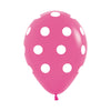 FASHION FUCHSIA WHITE POLKA DOT INFINITY® ROUND LATEX BALLOONS