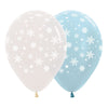 CRISTAL ASSORTED SATIN SNOWFLAKES INFINITY® ROUND LATEX BALLOONS